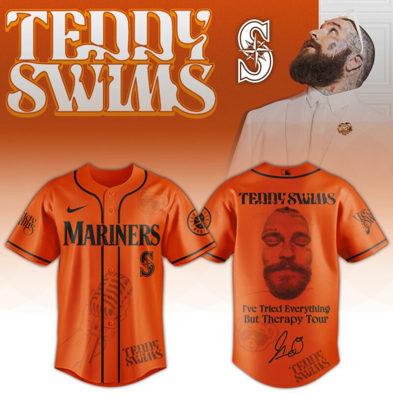 Seattle-Mariners-x-Teddy-Swims-Ive-Tried-Everything-But-Therapy-Tour-Baseball-Jersey Seattle Mariners x Teddy Swims "I've Tried Everything But Therapy Tour" Baseball Jersey