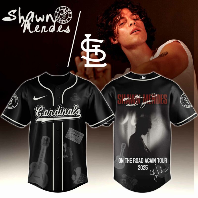 St.-Louis-Cardinals-x-Shawn-Mendes-On-The-Road-Again-World-Tour-Baseball-Jersey St. Louis Cardinals x Shawn Mendes "On The Road Again World Tour " Baseball Jersey