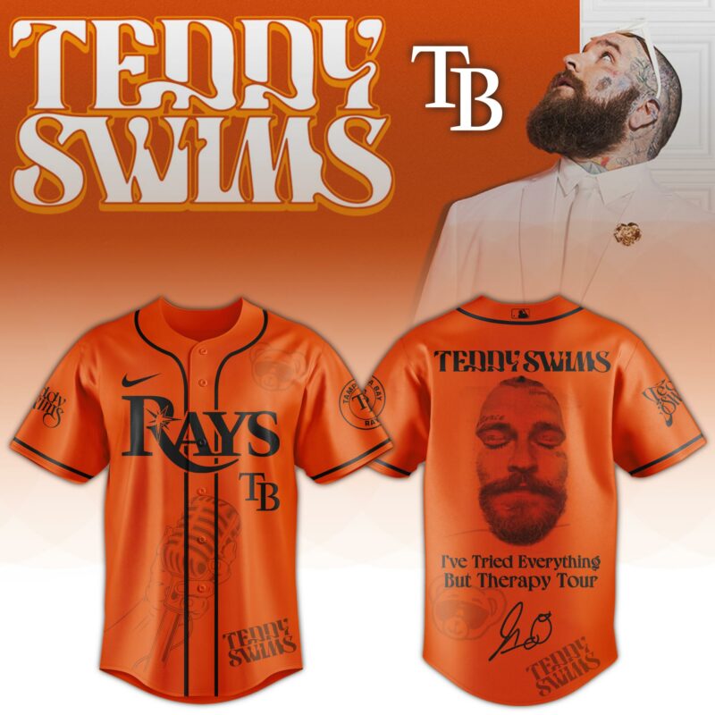 Tampa-Bay-Rays-x-Teddy-Swims-Ive-Tried-Everything-But-Therapy-Tour-Baseball-Jersey Tampa Bay Rays x Teddy Swims "I've Tried Everything But Therapy Tour" Baseball Jersey