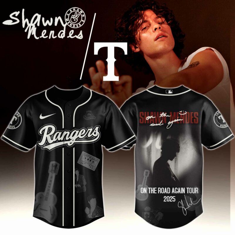Texas-Rangers-x-Shawn-Mendes-On-The-Road-Again-World-Tour-Baseball-Jersey Texas Rangers x Shawn Mendes "On The Road Again World Tour " Baseball Jersey