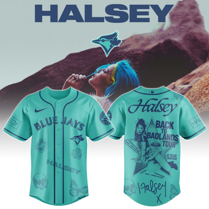 Toronto-Blue-Jays-x-Halsey-Back-to-Badlands-Tour-Baseball-Jersey Toronto Blue Jays x Halsey "Back to Badlands Tour" Baseball Jersey