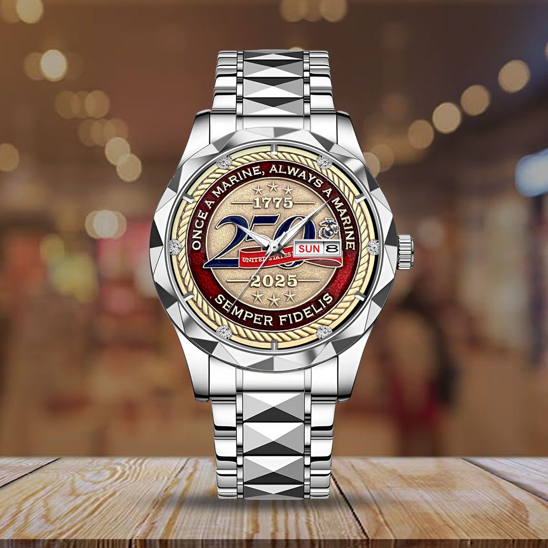 US-Marine-Corps-250th-Anniversary-2025-Alloy-Luxury-Quartz-Watch-ALW1012-2