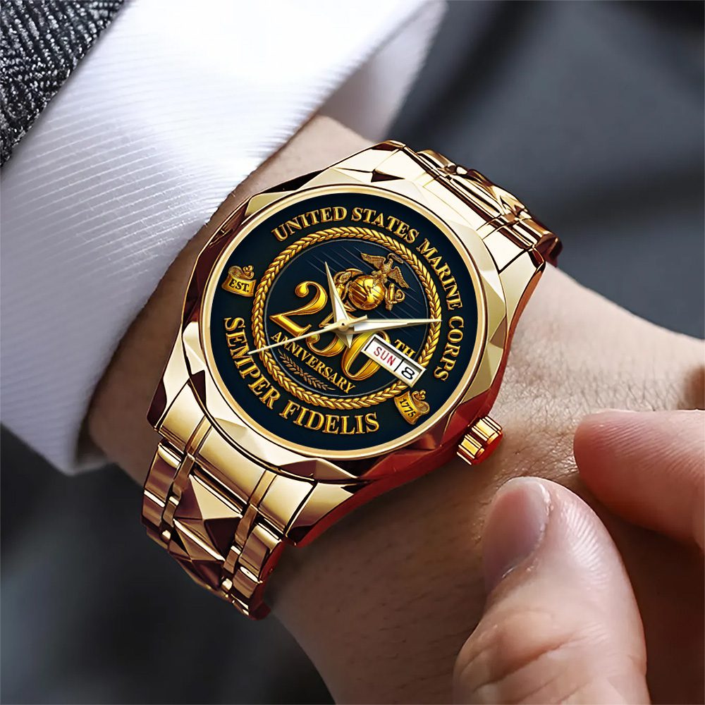 US-Marine-Corps-250th-Anniversary-Alloy-Luxury-Quartz-Watch-ALW1007-2