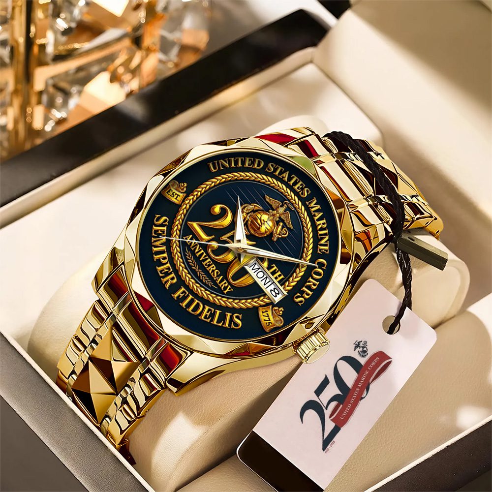 US-Marine-Corps-250th-Anniversary-Alloy-Luxury-Quartz-Watch-ALW1007 US Marine Corps 250th Anniversary Alloy Luxury Quartz Watch ALW1007