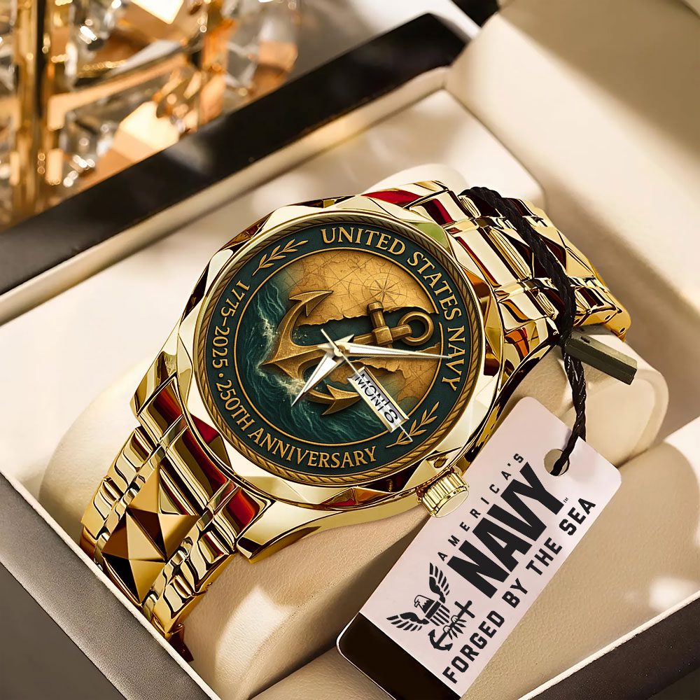 US-Navy-250th-Anniversary-Alloy-Luxury-Quartz-Watch-ALW1003 US Navy 250th Anniversary Alloy Luxury Quartz Watch ALW1003