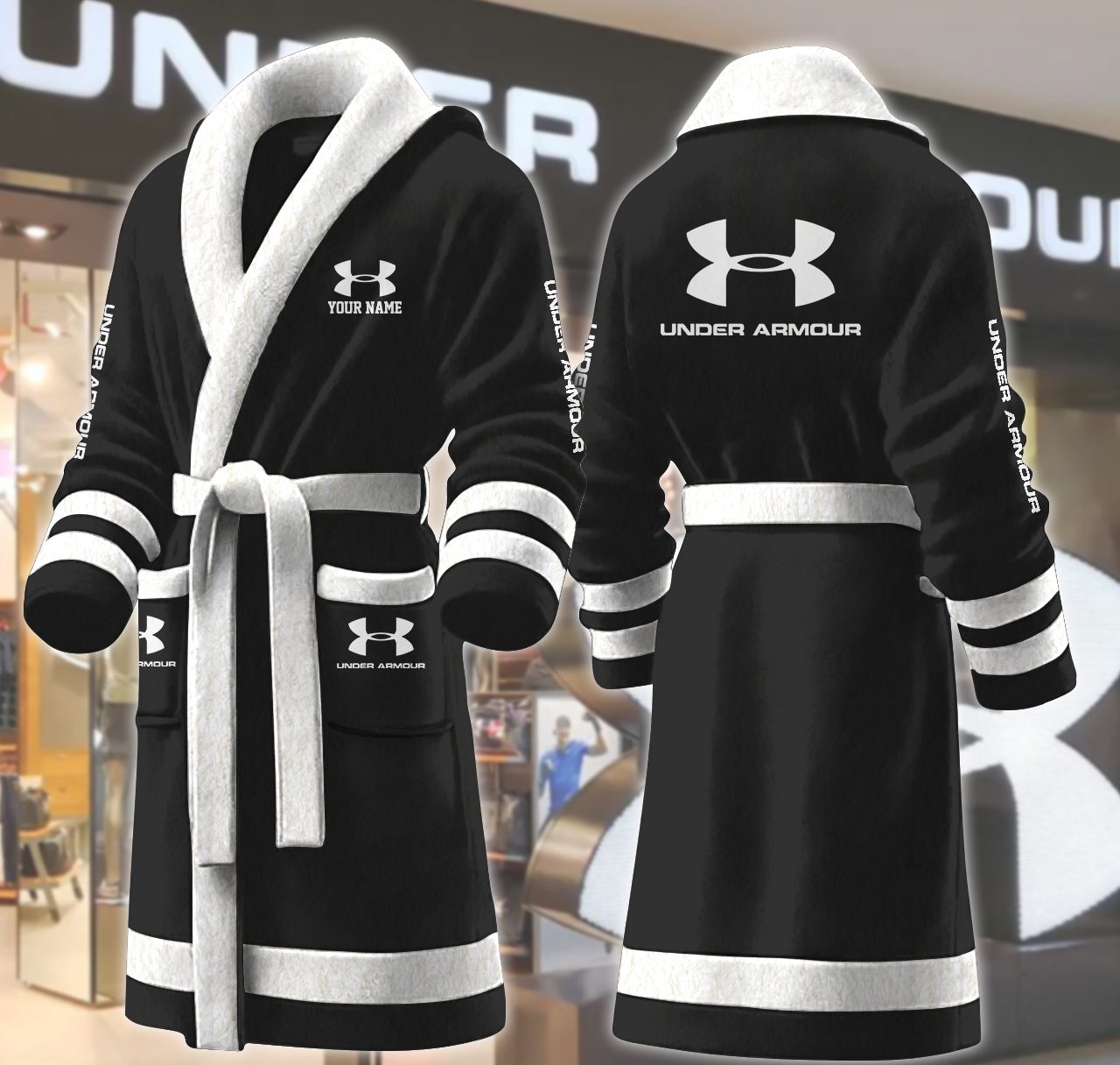 Under-Armour-Motocycles-Personalized-Fleece-Bathrobe Under Armour Motocycles Personalized Fleece Bathrobe