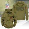 Washington Commanders 2025 Salute to Service Military Green Vintage Quarter Zip Hoodie