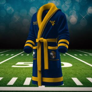 West Virginia Mountaineers NCAA Personalized Fleece Bathrobe