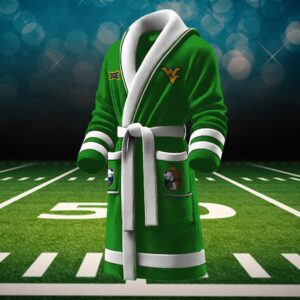 West Virginia Mountaineers NCAA Personalized Fleece Bathrobe