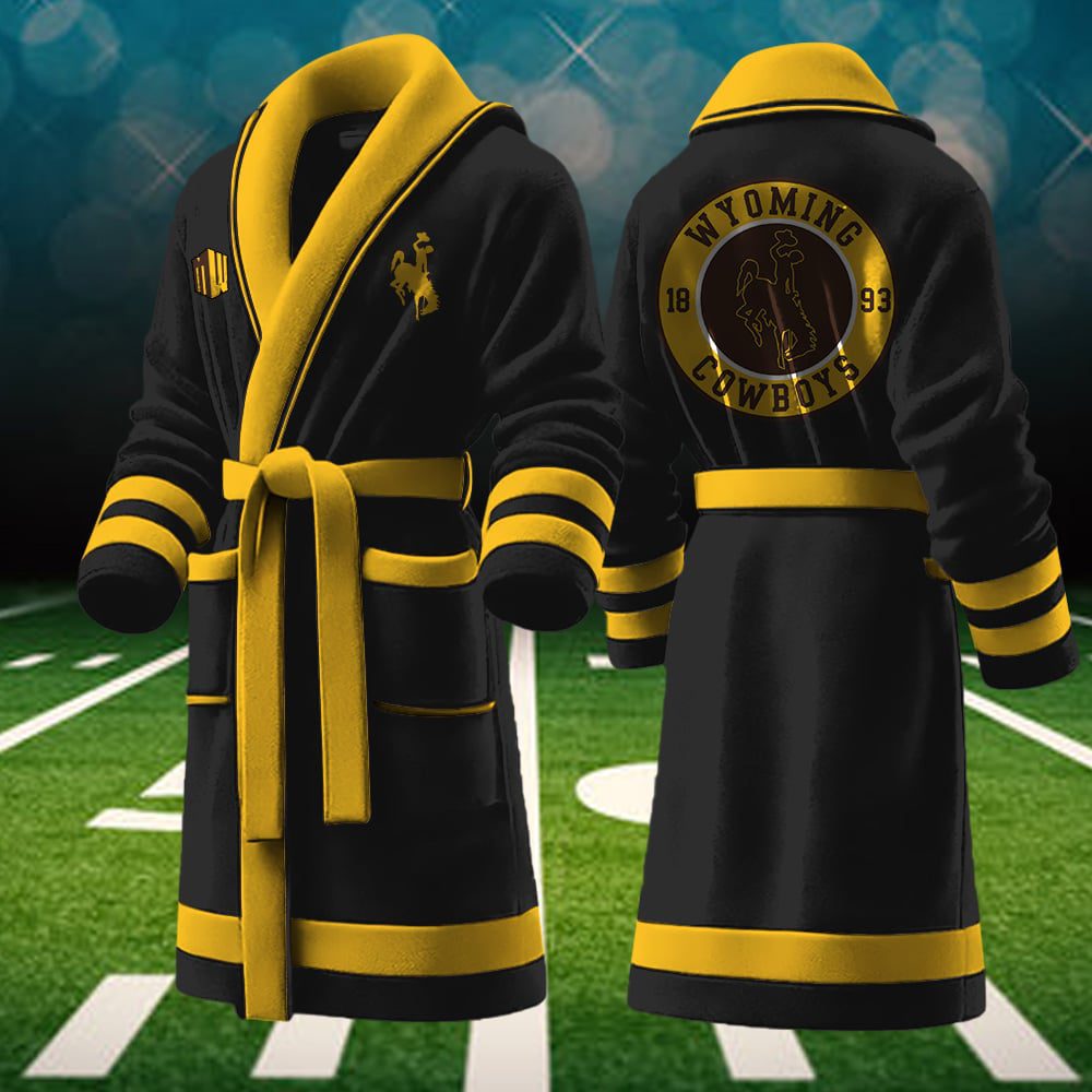 Wyoming-Cowboys-NCAA-Personalized-Fleece-Bathrobe Wyoming Cowboys NCAA Personalized Fleece Bathrobe