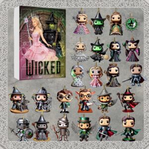 2025 Wicked Advent Calendar Acrylic Hanging Decor Box Wicked Christmas Countdown Gift for Music Lover