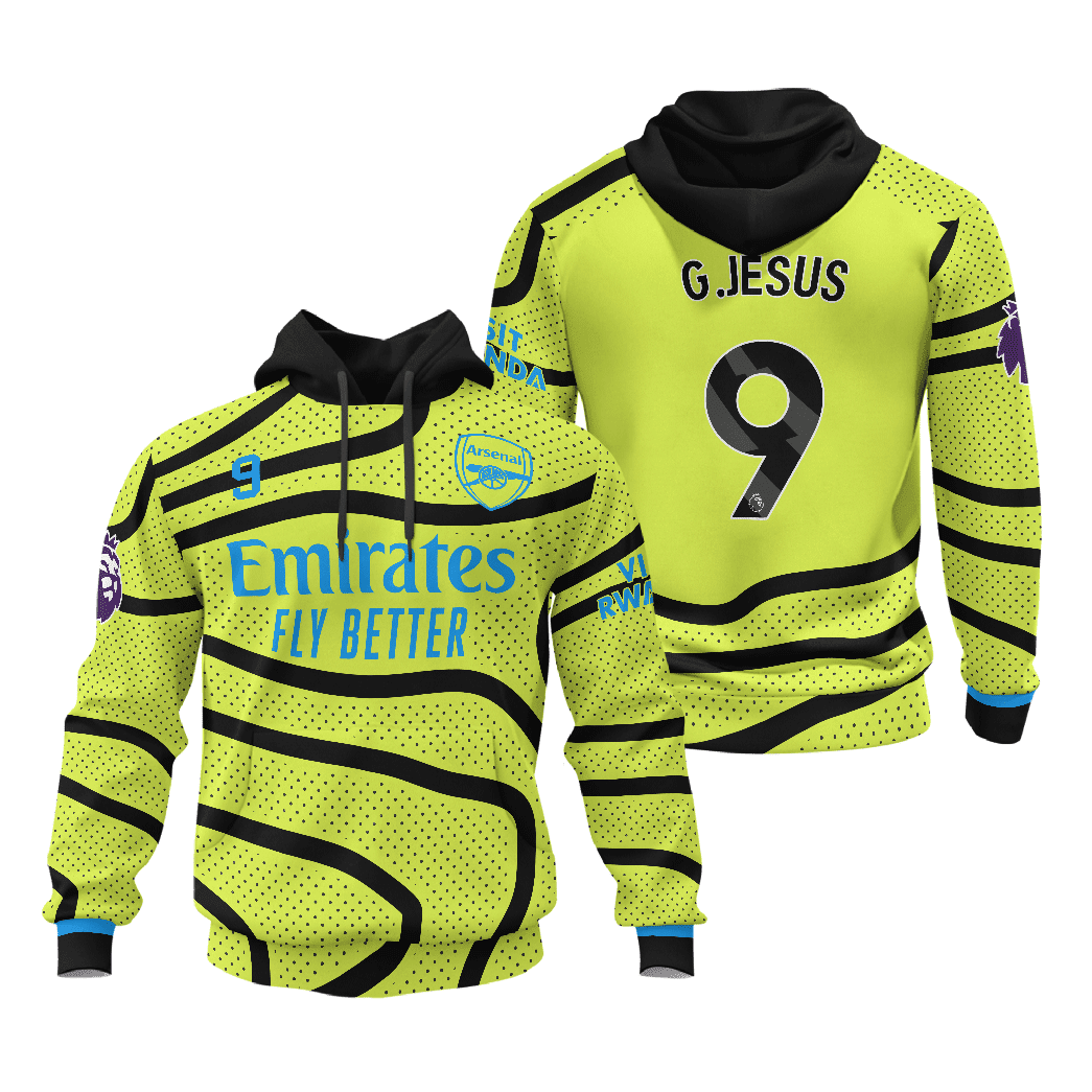 Arsenal-Away-Unisex-Performance-Hoodie-2324-Season-SCC1489 Arsenal Away Unisex Performance Hoodie 23/24 Season SCC1489