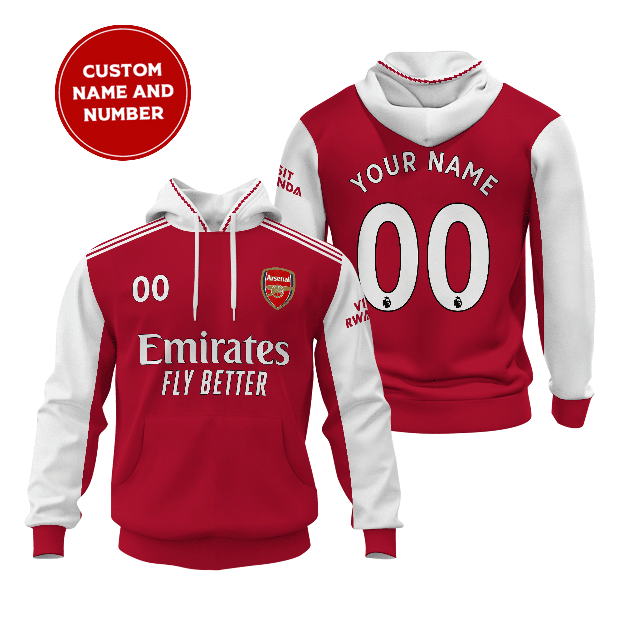 Arsenal-Home-Unisex-Performance-Hoodie-2324-Season-SCC1461 Arsenal Home Unisex Performance Hoodie 23/24 Season SCC1461