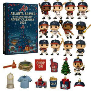 Atlanta Braves Advent Calendar Acrylic Hanging Decor Box 2025 154Th Anniversary