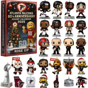 Atlanta Falcons Advent Calendar Acrylic Hanging Decor Box 2025 60Th Anniversary