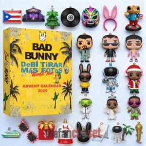 Bad Bunny DeB&Iacute; TiRAR M&aacute;S FOToS World Tour Advent Calendar Acrylic Hanging Decor Box 2025