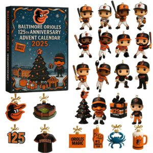 Baltimore Orioles 125Th Anniversary Advent Calendar Acrylic Hanging Decor Box 2025