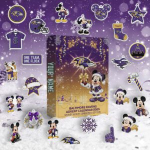 Baltimore Ravens Advent Calendar Acrylic Hanging Decor Box - Gift For Fan