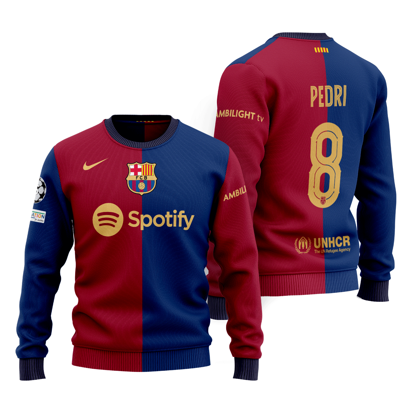 Barcelona-Home-Wool-Sweater-2425-Season-SCC1310 Barcelona Home Wool Sweater 24/25 Season SCC1310