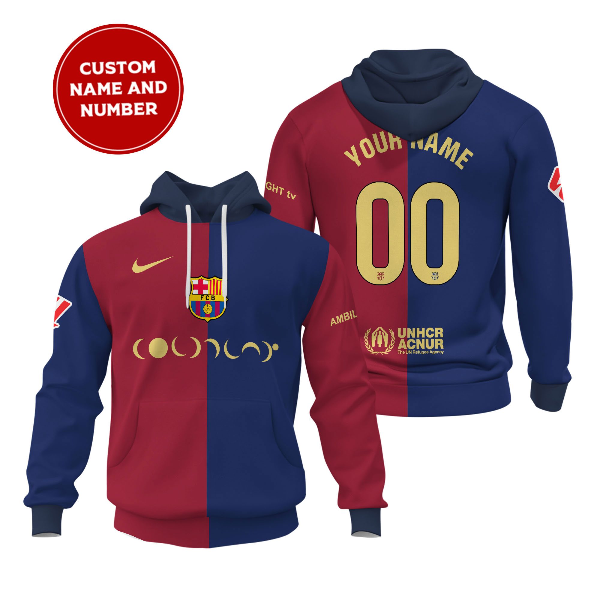 Barcelona-Unisex-Performance-Hoodie-2425-Season-SCC1114 Barcelona Unisex Performance Hoodie 24/25 Season SCC1114