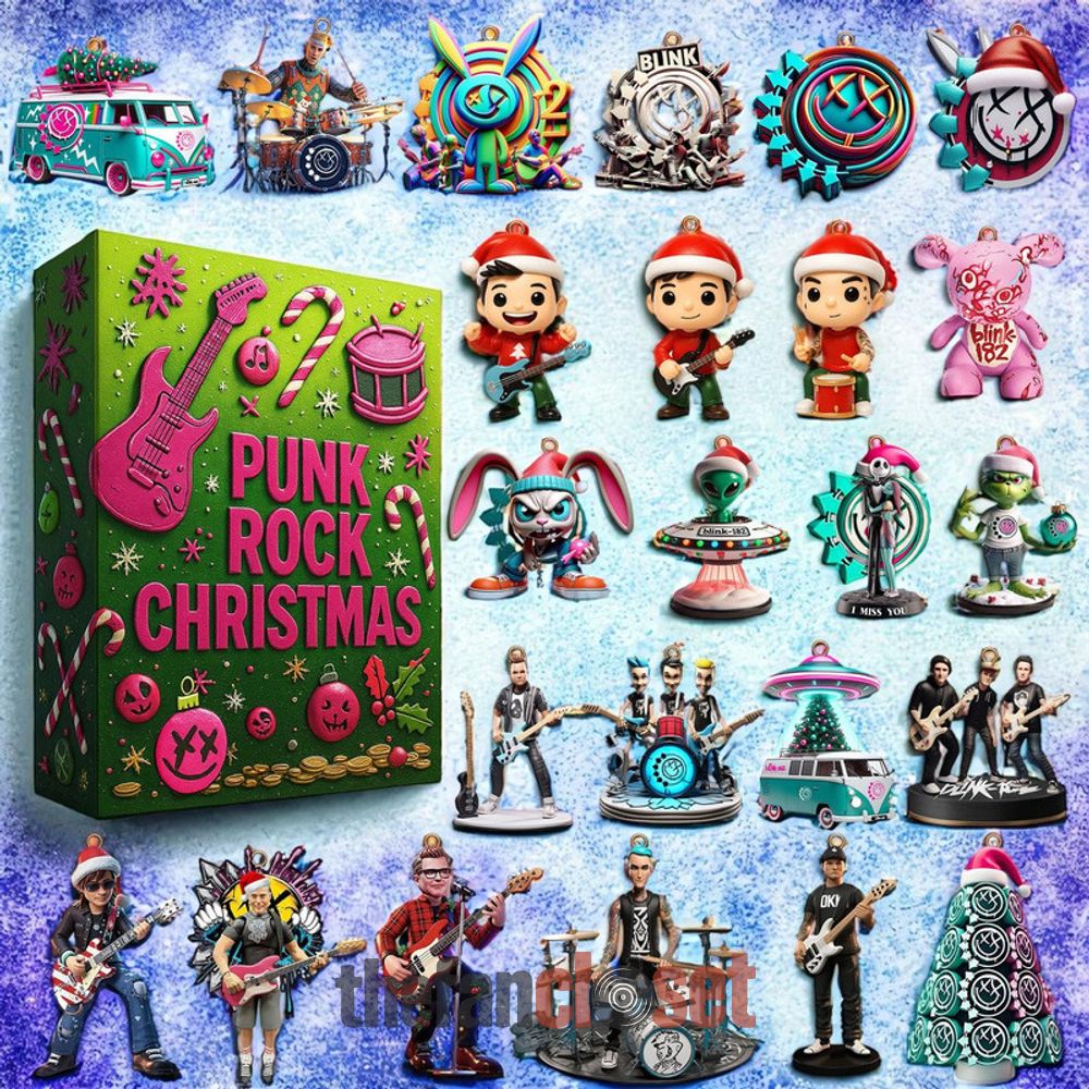 Blink182 Punk Rock Christmas Advent Calendar 2025 Blink-182 Punk Rock Christmas Advent Calendar Acrylic Hanging Decor Box 2025