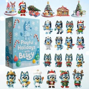 Bluey Playful Holidays with Bluey Advent Calendar Acrylic Hanging Decor Box 2025 - Christmas Gift