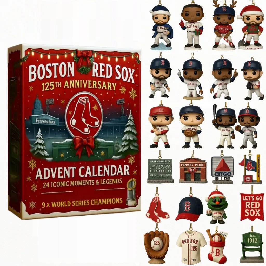 Boston-Red-Sox-Advent-Calendar-Acrylic-Hanging-Decor-Box-2025-125Th-Anniversary Boston Red Sox Advent Calendar Acrylic Hanging Decor Box 2025 125Th Anniversary