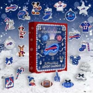 Buffalo Bills Advent Calendar Acrylic Hanging Decor Box - Gift For Fan