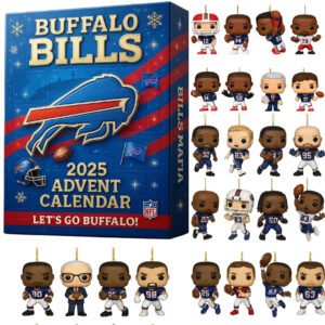 Buffalo Bills Star Advent Calendar Acrylic Hanging Decor Box 2025