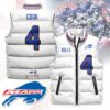 Buffalo Bills Unisex Puffer Vest Sleeveless Down Jacket- White / James Cook - 4