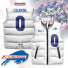 Buffalo Bills Unisex Puffer Vest Sleeveless Down Jacket- White / Keon Coleman - 0