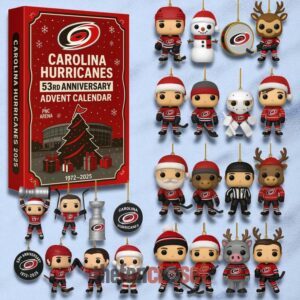 Carolina Hurricanes 53rd Anniversary Advent Calendar Acrylic Hanging Decor Box 2025