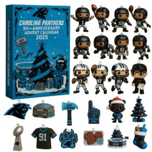 Carolina Panthers Advent Calendar Acrylic Hanging Decor Box 2025 30Th Anniversary