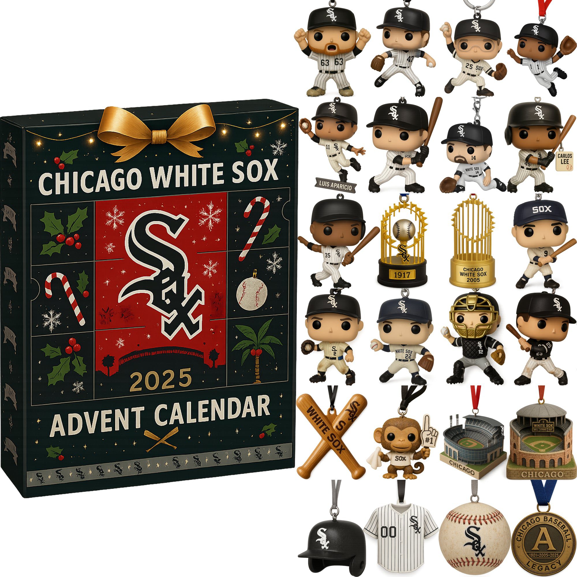 Chicago-White-Sox-125Th-Anniversary-Advent-Calendar-Acrylic-Hanging-Decor-Box-2025 Chicago White Sox 125Th Anniversary Advent Calendar Acrylic Hanging Decor Box 2025