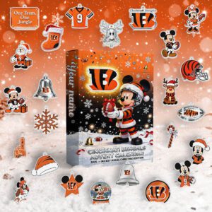 Cincinnati Bengals Advent Calendar Acrylic Hanging Decor Box - Gift For Fan
