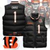 Cincinnati Bengals Unisex Puffer Vest Sleeveless Down Jacket- Black / Ja'Marr Chase - 1