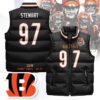 Cincinnati Bengals Unisex Puffer Vest Sleeveless Down Jacket- Black / Shemar Stewart - 97