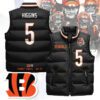 Cincinnati Bengals Unisex Puffer Vest Sleeveless Down Jacket- Black / Tee Higgins - 5