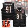 Cincinnati Bengals Unisex Puffer Vest Sleeveless Down Jacket- Black / Trey Hendrickson - 91