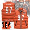 Cincinnati Bengals Unisex Puffer Vest Sleeveless Down Jacket- Orange / Shemar Stewart - 97