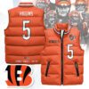 Cincinnati Bengals Unisex Puffer Vest Sleeveless Down Jacket- Orange / Tee Higgins - 5