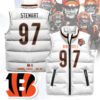 Cincinnati Bengals Unisex Puffer Vest Sleeveless Down Jacket- White / Shemar Stewart - 97