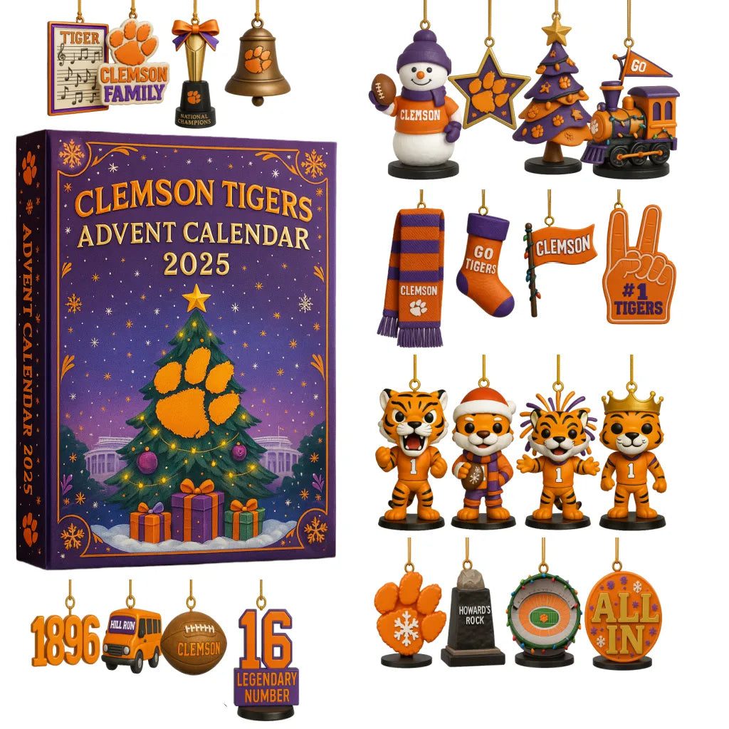 Clemson-Tigers-Advent-Calendar-Acrylic-Hanging-Decor-Box-2025 Clemson Tigers Advent Calendar Acrylic Hanging Decor Box 2025