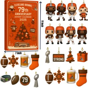 Cleveland Browns Advent Calendar Acrylic Hanging Decor Box 2025 79Th Anniversary