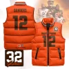 Cleveland Browns Unisex Puffer Vest Sleeveless Down Jacket- Orange / Shedeur Sanders-12