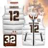 Cleveland Browns Unisex Puffer Vest Sleeveless Down Jacket- White / Shedeur Sanders-12
