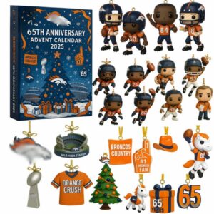 Denver Broncos Advent Calendar Acrylic Hanging Decor Box 2025