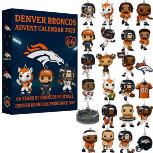 Denver Broncos Advent Calendar Acrylic Hanging Decor Box 2025 66Th Anniversary