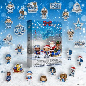 Detroit Lions 2025 Advent Calendar Acrylic Hanging Decor Box - Limited Edition
