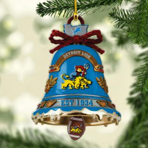 Detroit Lions Merry Christmas Ornament 2025
